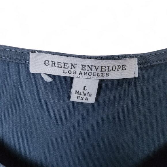 GREEN ENVELOPE Los Angeles Quarter Zip Soft V-neck Modal Top - Size L - Picture 5 of 6